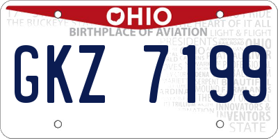 OH license plate GKZ7199