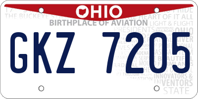 OH license plate GKZ7205