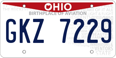 OH license plate GKZ7229
