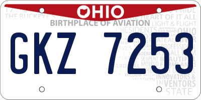 OH license plate GKZ7253