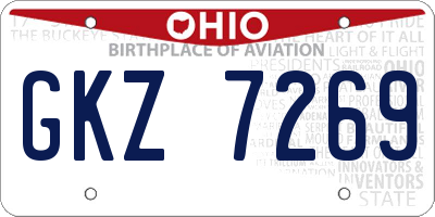 OH license plate GKZ7269