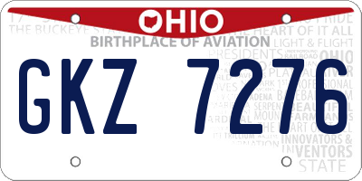 OH license plate GKZ7276