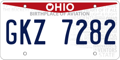 OH license plate GKZ7282