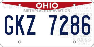 OH license plate GKZ7286