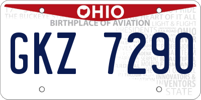 OH license plate GKZ7290