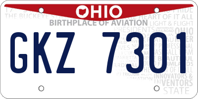 OH license plate GKZ7301