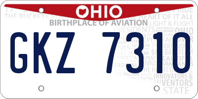 OH license plate GKZ7310