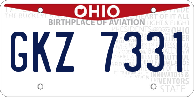 OH license plate GKZ7331