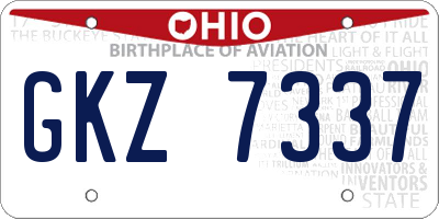 OH license plate GKZ7337