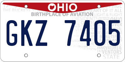OH license plate GKZ7405
