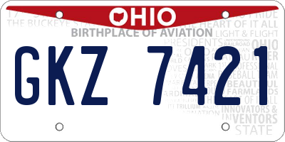 OH license plate GKZ7421