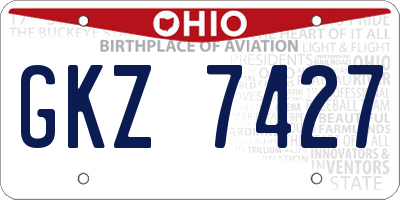 OH license plate GKZ7427