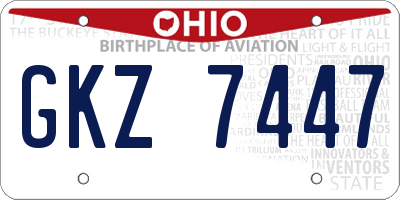 OH license plate GKZ7447