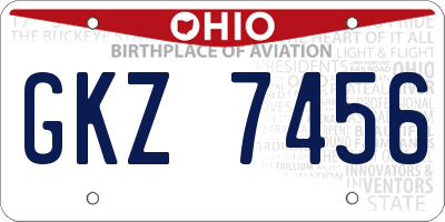 OH license plate GKZ7456