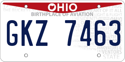 OH license plate GKZ7463