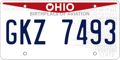 OH license plate GKZ7493