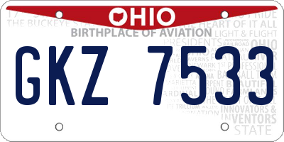 OH license plate GKZ7533