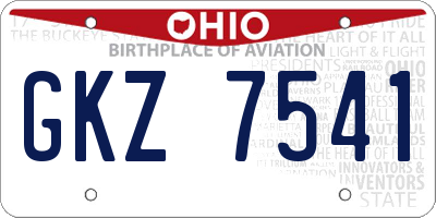 OH license plate GKZ7541