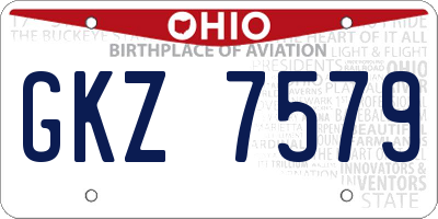OH license plate GKZ7579
