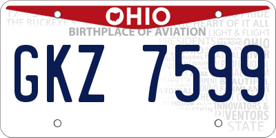 OH license plate GKZ7599