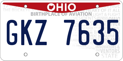 OH license plate GKZ7635