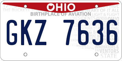 OH license plate GKZ7636
