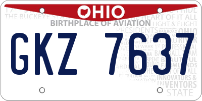 OH license plate GKZ7637