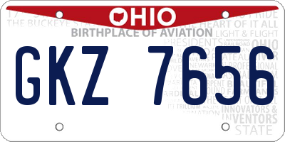 OH license plate GKZ7656