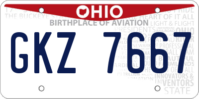 OH license plate GKZ7667
