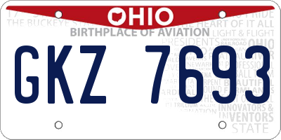 OH license plate GKZ7693