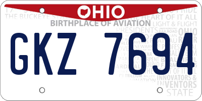 OH license plate GKZ7694