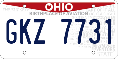 OH license plate GKZ7731