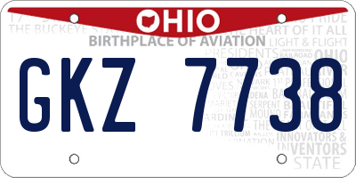 OH license plate GKZ7738