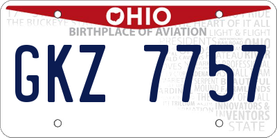 OH license plate GKZ7757