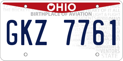 OH license plate GKZ7761