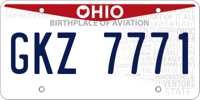 OH license plate GKZ7771
