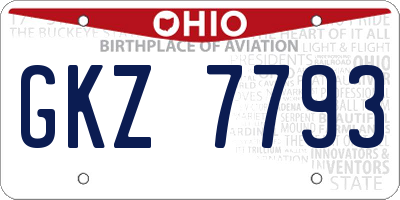 OH license plate GKZ7793