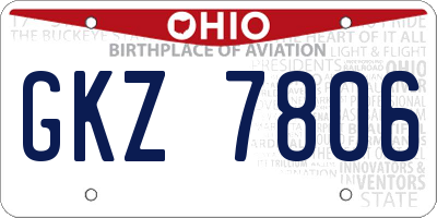 OH license plate GKZ7806