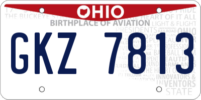 OH license plate GKZ7813
