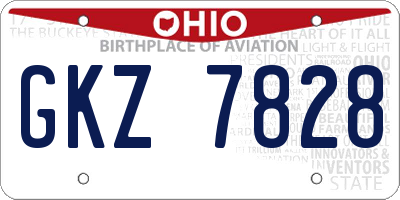 OH license plate GKZ7828