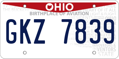 OH license plate GKZ7839