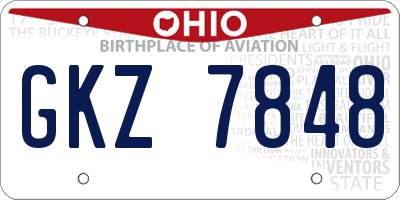 OH license plate GKZ7848