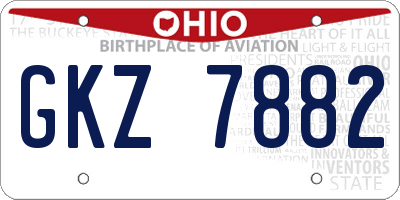 OH license plate GKZ7882