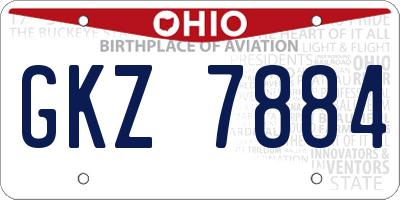 OH license plate GKZ7884
