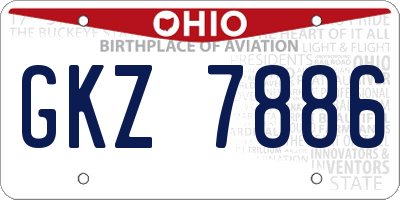 OH license plate GKZ7886