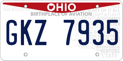OH license plate GKZ7935