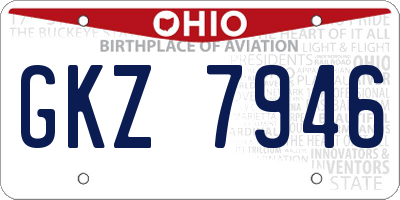 OH license plate GKZ7946