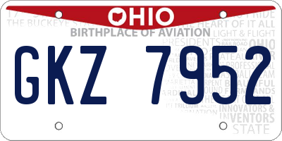 OH license plate GKZ7952
