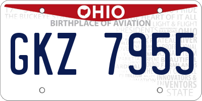 OH license plate GKZ7955