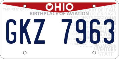 OH license plate GKZ7963